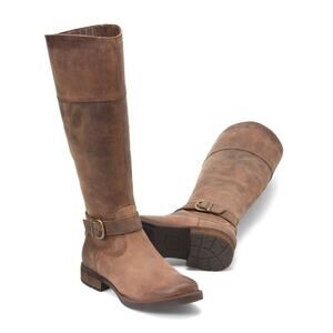 Born Braydon II Leather Riding Boots 8 NWOT Tan Brown Buckle Boho Western